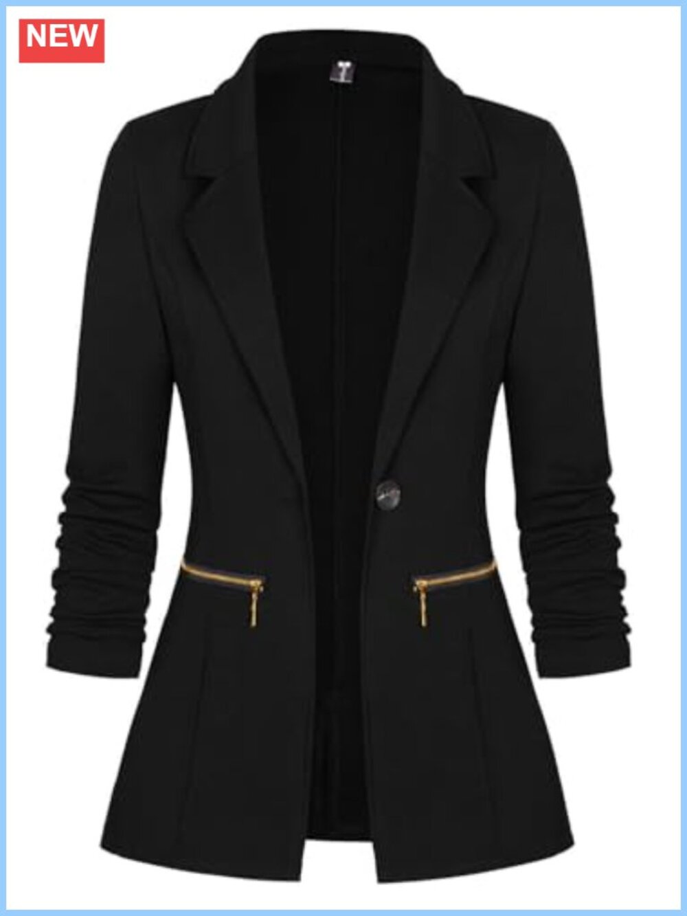 Women's Casual Stretch Blazer Long Sleeve Office Suit Jacket Lapel